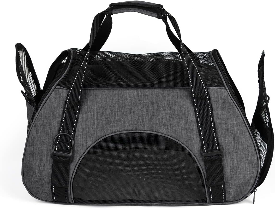 Dogline Carrier Bag Airline Approved Carrier for Dogs and Cats, Size M, Grey