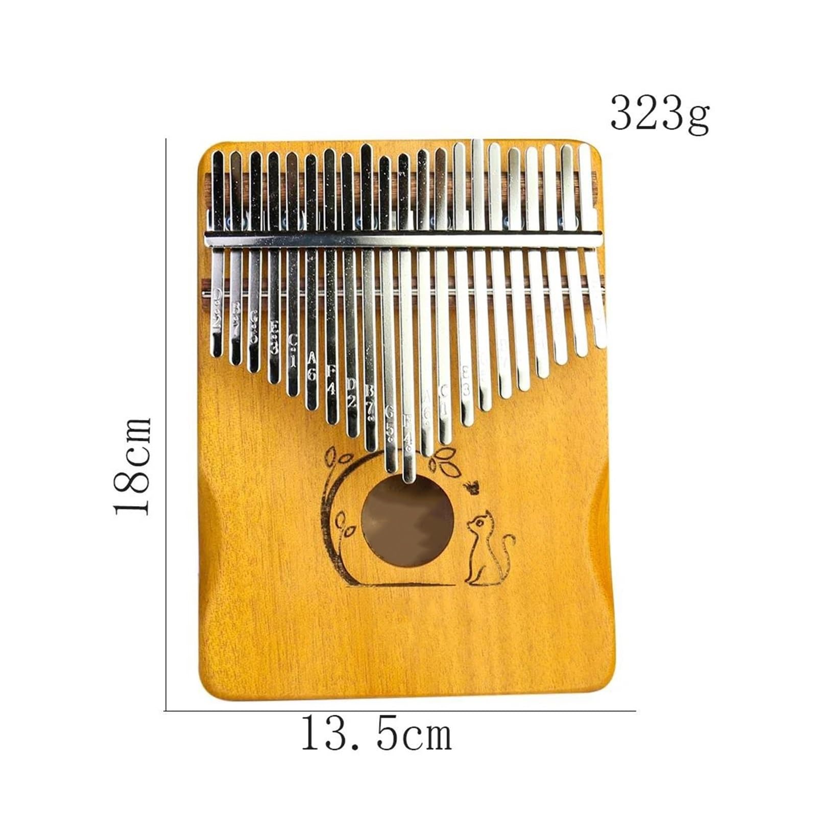 Kalimba Drewniany Przenośny Instrument Muzyczny Dla Początkujących(Wood color)