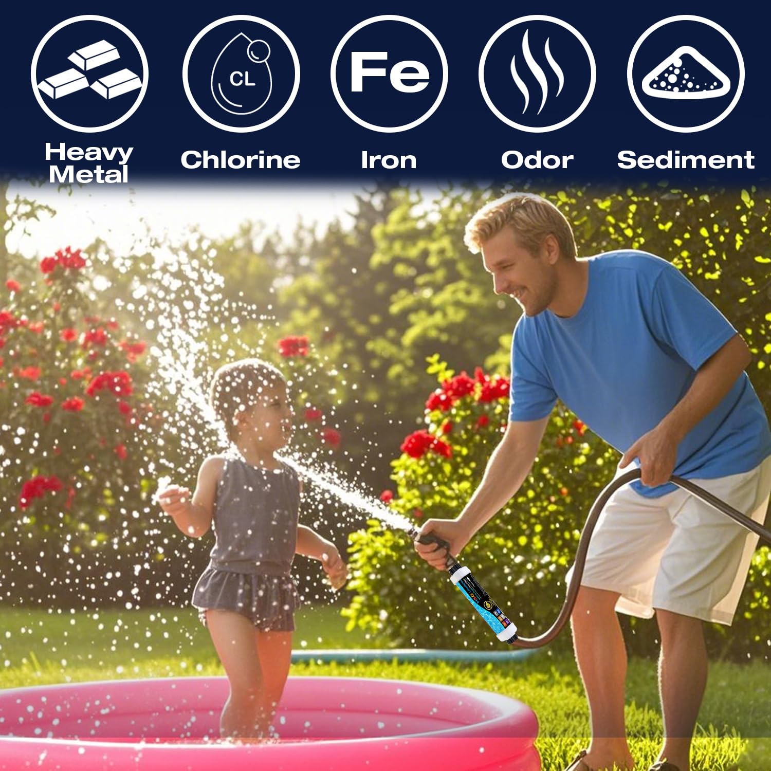 H&G Lifestyles Filtro de hierro de metal pesado para manguera de jardín, filtro de manguera para llenar jacuzzi, piscina, spa, diseño especial para agua de pozo, se adapta a cualquier rosca estándar