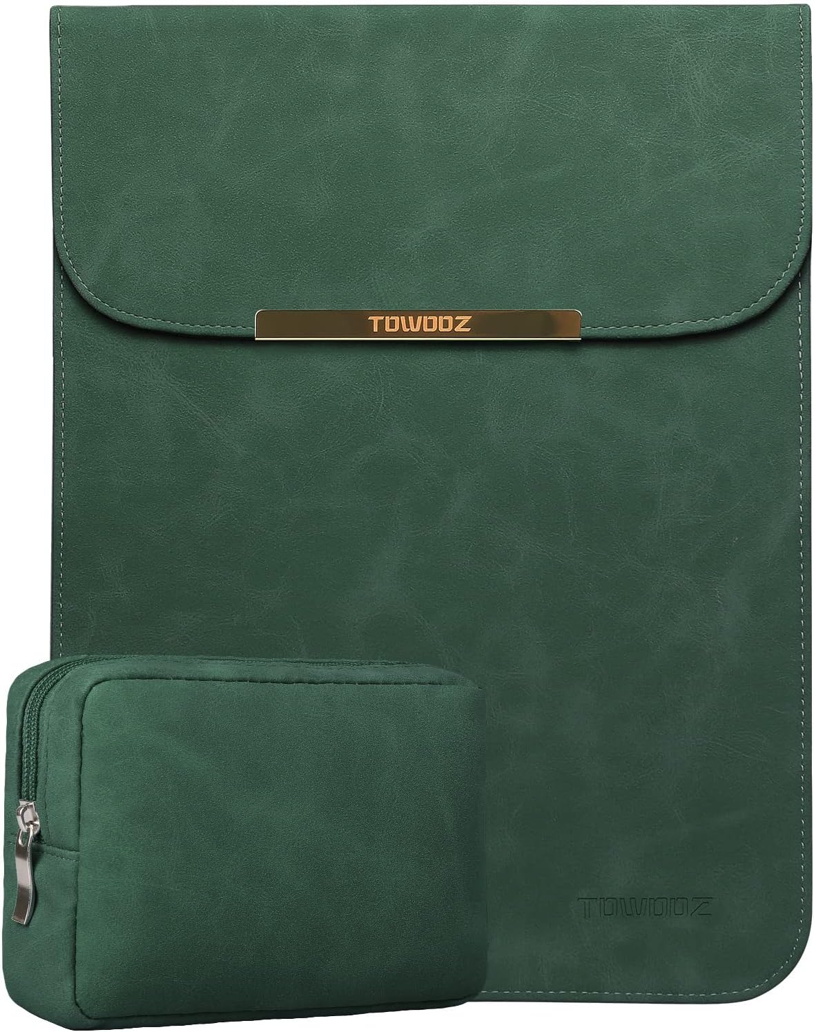 TOWOOZ Macbook Pro 13 Inch Sleeve Compatible with 2022 M2 Macbook Air 13.6 Inch A2681/13-13.3 Inch Macbook Air/Pro Waterproof Anti-scratch Lightweight Thin Faux Suede Leather Macbook Sleeve with Pouch