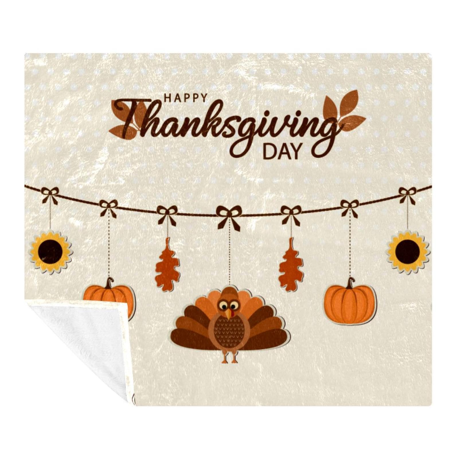 Plaid polaire Thanksgiving de qualité supérieure en microfibre douce et durable