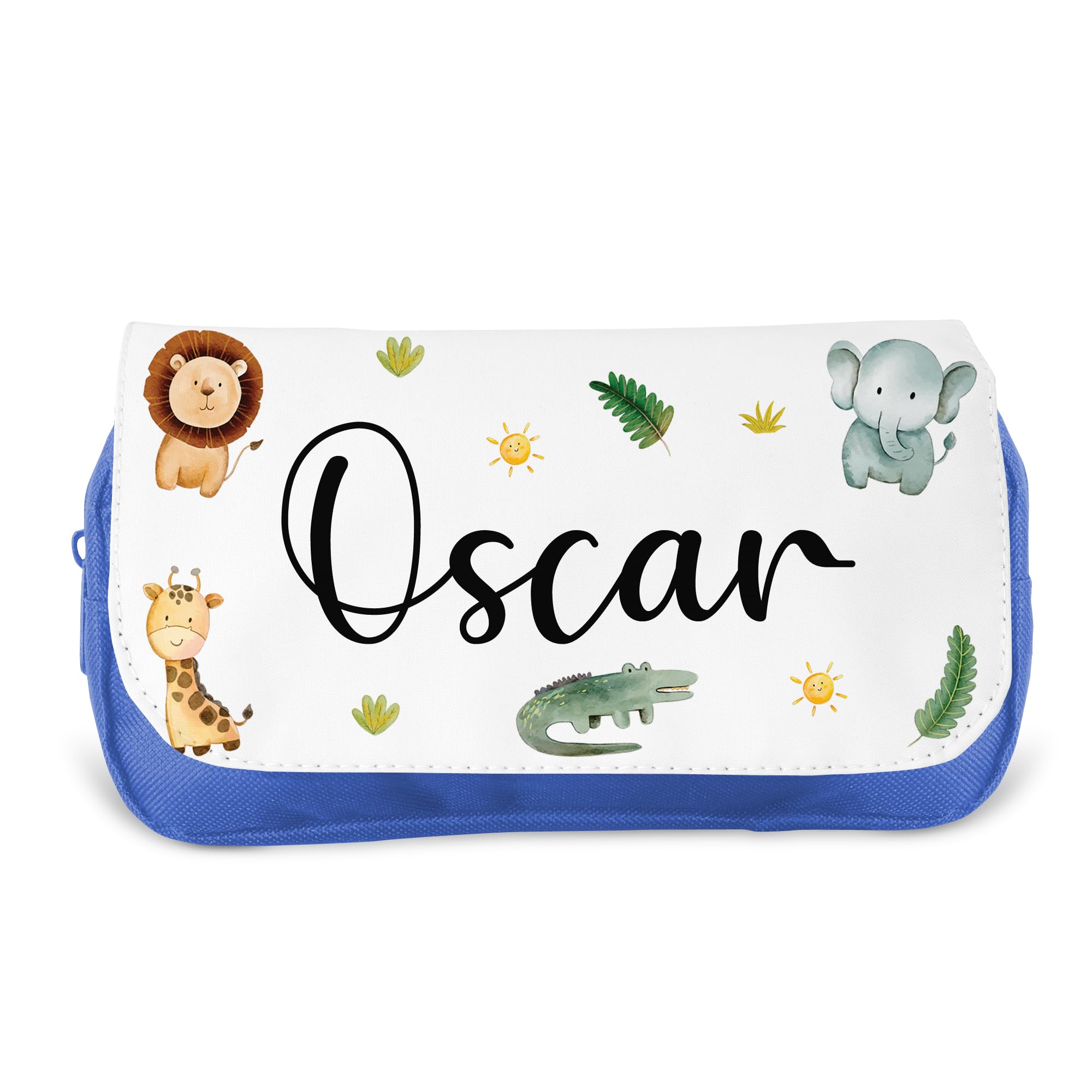 Personalised Children’s Pencil Case | Pencil Case for Girls, Pencil Case for Boys - Back to School | Custom Kids Pencil Case, School Pencil Case (Safari)