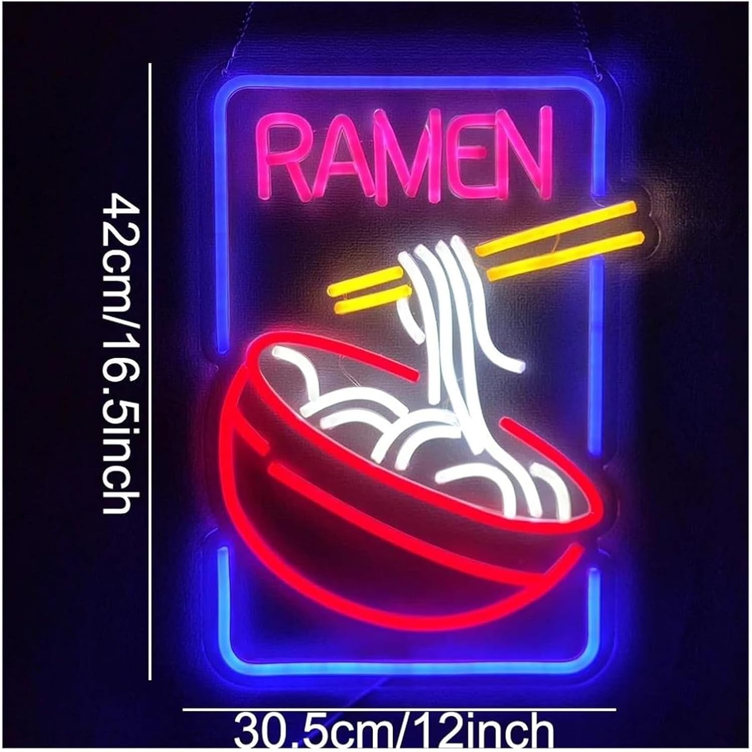 Neon Light Decoration Ramen Time for neon Sign for Shop Poster Restaurant Kitchen 42cmх30.5cm image 2