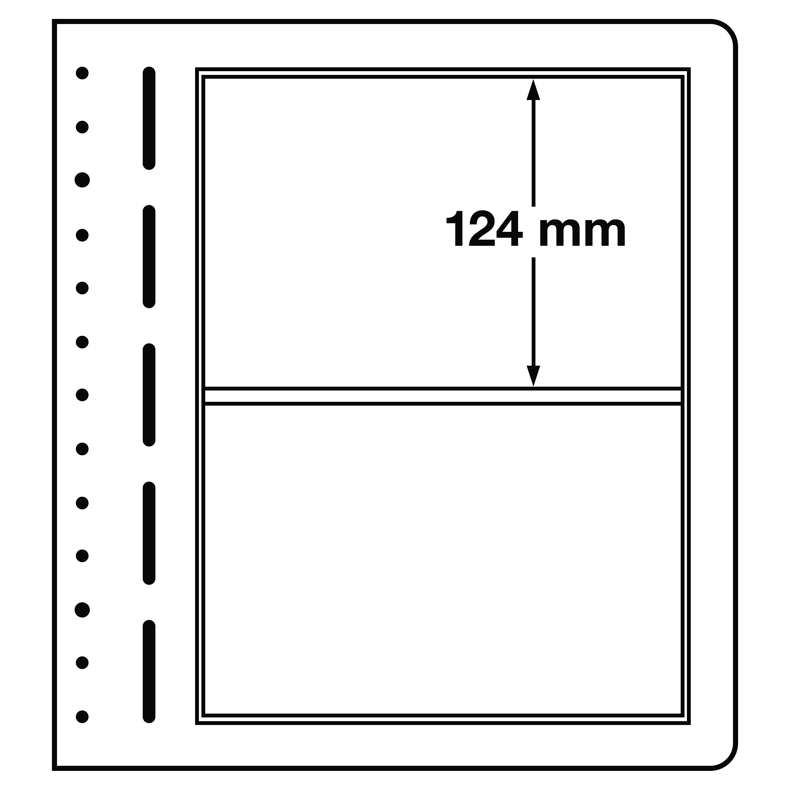 Leuchtturm (311502 Feuilles Neutres LB, 2 Compartiments, 190x124 mm