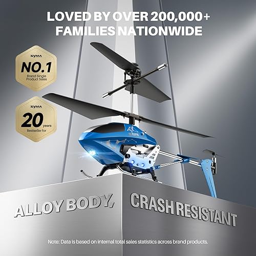 Miniatura 2 de Helicóptero de control remoto SYMA, S107H-E helicóptero RC con despegue y aterrizaje con una tecla, alta y baja velocidad y diseño duradero de