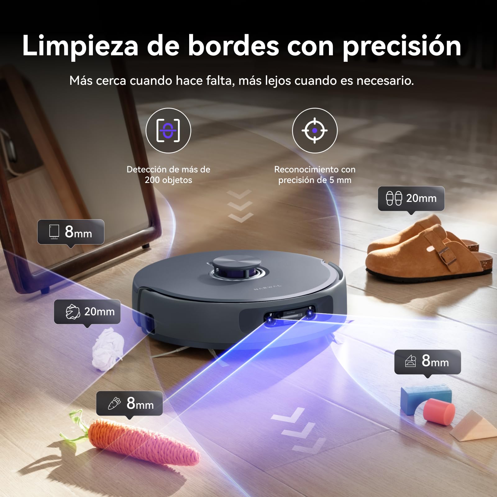 NARWAL Freo Z10 Ultra Robot Aspirador con Potencia De Aspiración 18000 Pa, Extensión Dinámica De Mopa, Sistema Anti-Enredos Y Limpieza Inteligente con Separación Húmedo/Seco