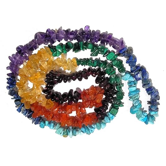 Reiki Crystal Products 7 Chakra Mala/Necklace Natural Crystal Stone Chip Bead Mala for Reiki Healing and Crystal Healing Stone (Color : Multi)
