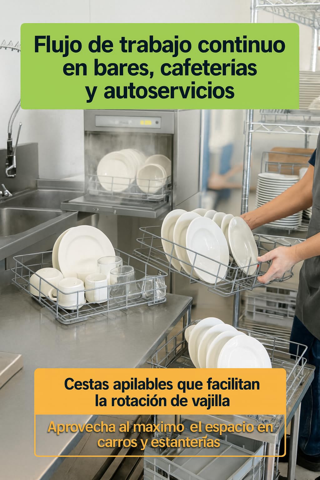 Cesta Platos 500x500x95 Metalica Rejilla Lavavajillas Industrial 50x50 Recambio Profesional Compatible con Jemi hasta 16 Platos Lavaplatos Cocina 3502041