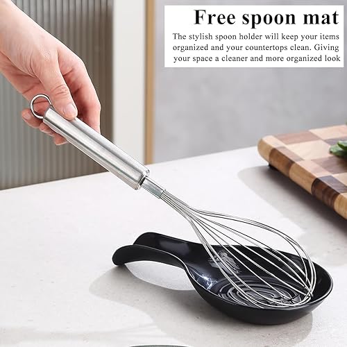 Miniatura 8 de Juego de utensilios de cocina, 39 piezas de acero inoxidable, espátula de cuchara con soporte de utensilios de acero inoxidable resistente, apto