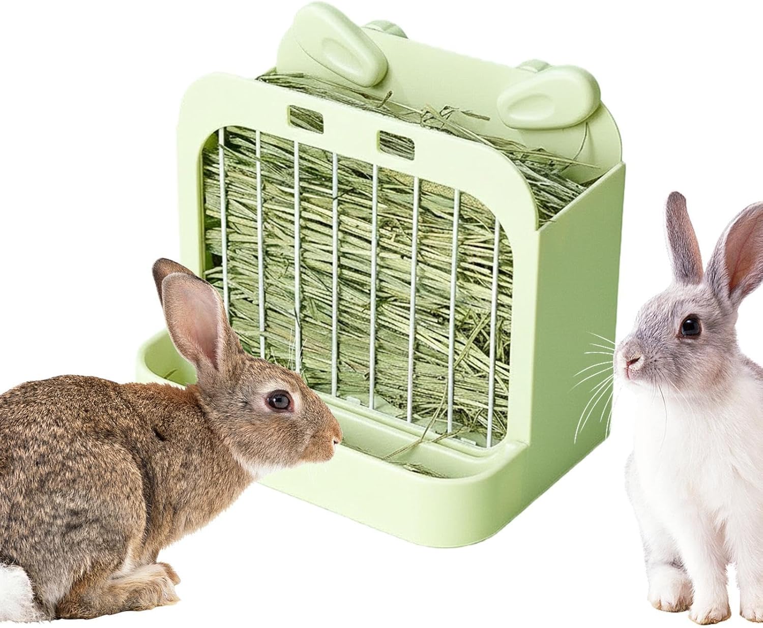 Bunny Hay Holder, Food Dispenser Rack, Large Capacity Hay and Foods Feeder, Small Pet Cage Accessory, Chinchilla, Hamster, Gerbil, Glider Food Station, Indoor Pet Feeding Solution for Home