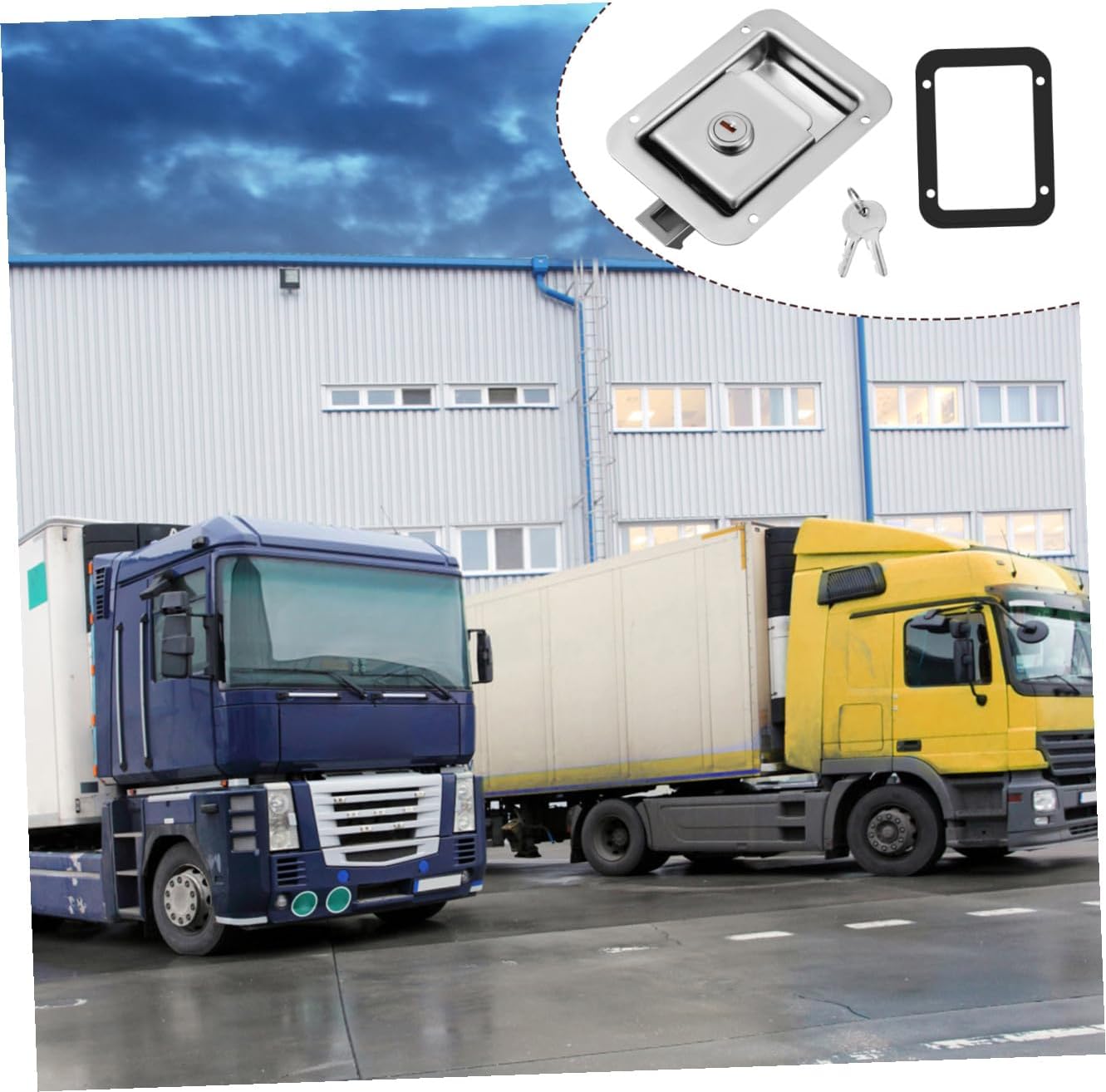 NUOBESTY Heavy Duty Paddle Handle Lock Trailer Door Latch Flush Mount Embedded Panel Lock with 2 Keys for Rv Toolbox Storage Compartment Stainless Steel