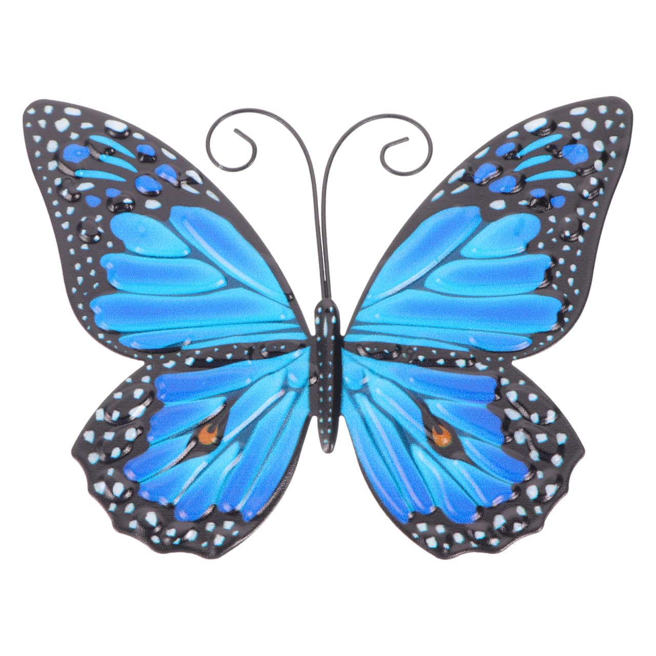 FUNOMOCYA Metal Butterfly Wall Art Decor, 3D Butterfly Hanging Wall Sculpture Animal Plaques Ornament for Balcony Patio Living Room Garden Outdoor Fence Decor Blue
