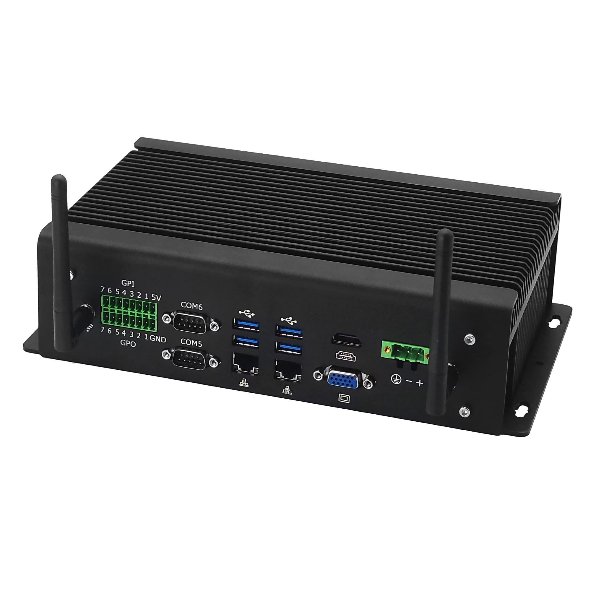 Core i5 1235U Fanless Mini PC Firewall, 6xRS232 COM Industrie DDR5 Barebone NO System Micro Desktop Computer, WIFI5/BT4.2, GPIO, Preinstalled Win 11 Pro