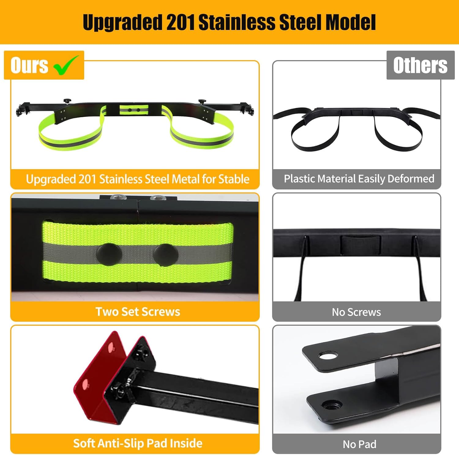 No Drilling Golf Cart Bag Holder Bracket for 2+2 Golf Cart Rear Seat with 1 Inch Square Tube, Universal Golf Bag Attachment Adjustable for EZGO Club Car Yamaha Golf Carts (Green)