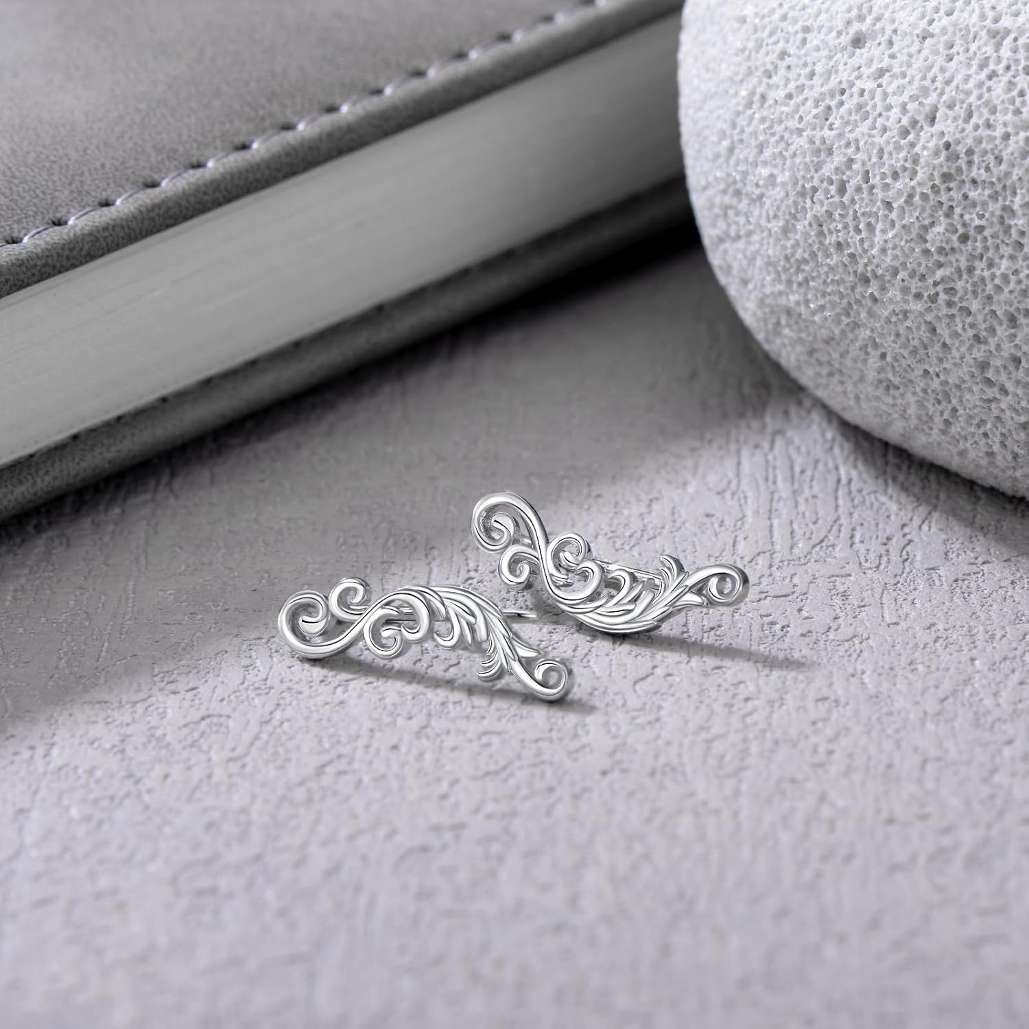 Ear Climbers Earrings for Women 925 Sterling Silver Filigree Crawler Earrings for Women Hypoallergenic Crawler Earrings Gift for Her - Image 4