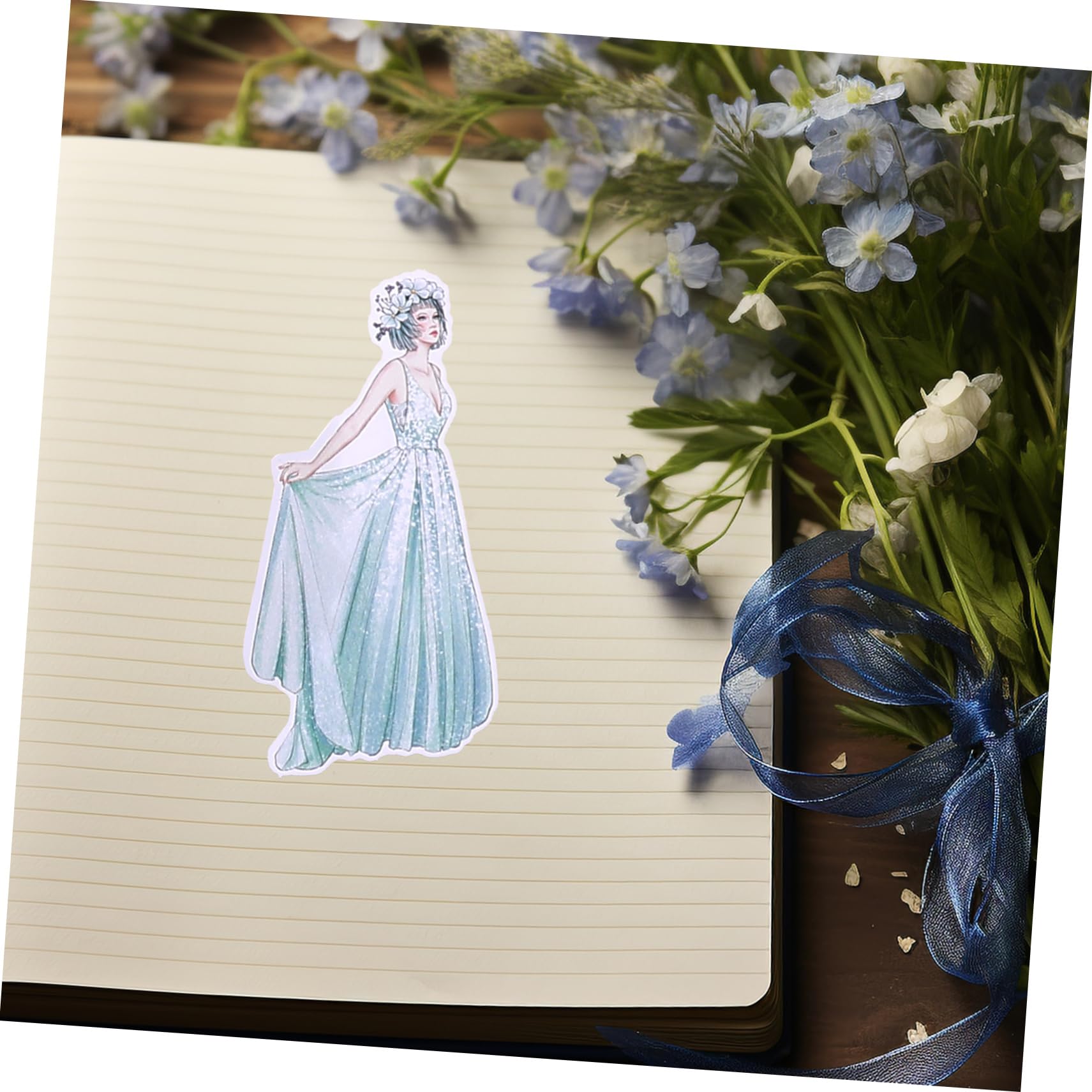 TEHAUX 4 Set Adesivi Fai Da Te Conto Mano Figurine Dell'album Botanico Adesivi Scrapbooking Adesivi Per Scrapbooking Forniture Per Il Diario Adesivi Planner Estetici Carta 100 Pezzi * 4