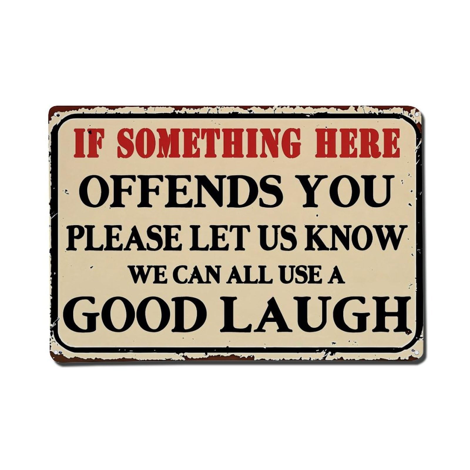 Bliveurn Vintage If Something Here Offends You Retro Metal Tin Sign, Metal Poster For Home, Gaming Room, Studio Workshop,Bar,Garage Wall Art Decor 8X12 Inch