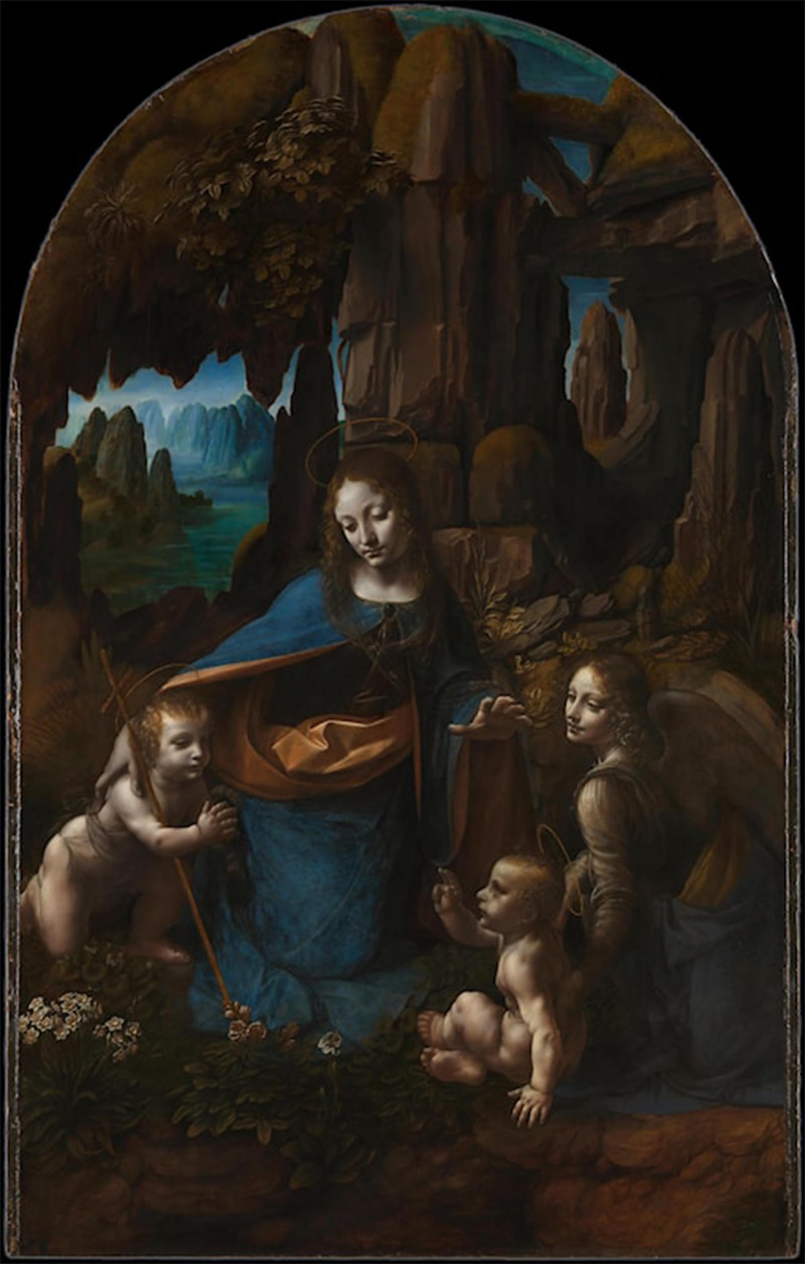 ARTXLXXBN Famous Prints Artwork Pictures Poster Painting Art The Virgin of the Rocks Leonardo da Vinci Artwork Landscape Pictures for Home Decor 60x90cm
