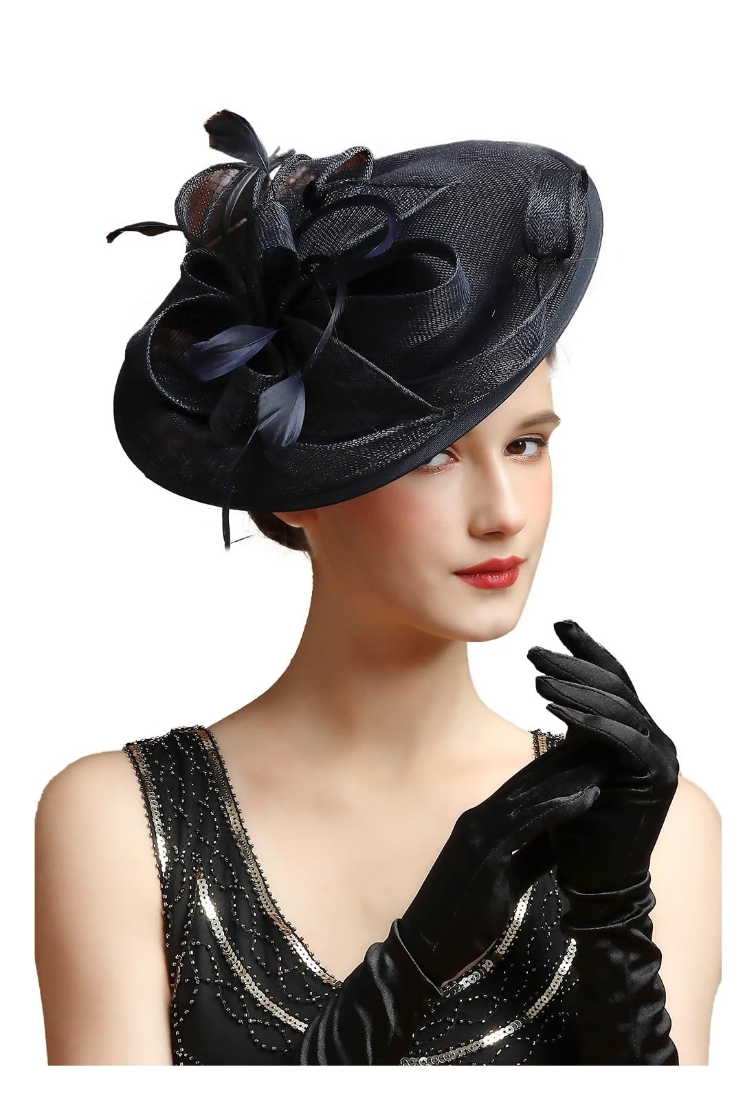 Dsfdfdg Women's Blue Wedding Hat Large Sinamay Fascinator Hat Fancy Multicolour Hat Tea Party Flower Headdress Top Hat Church Hat For Wedding, Tea Party Hat(Blue)
