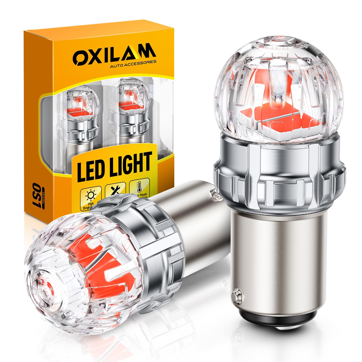 OXILAM 1157 LED BULB RED Brake Light 800% Brighter 357 Tail Light Bulb