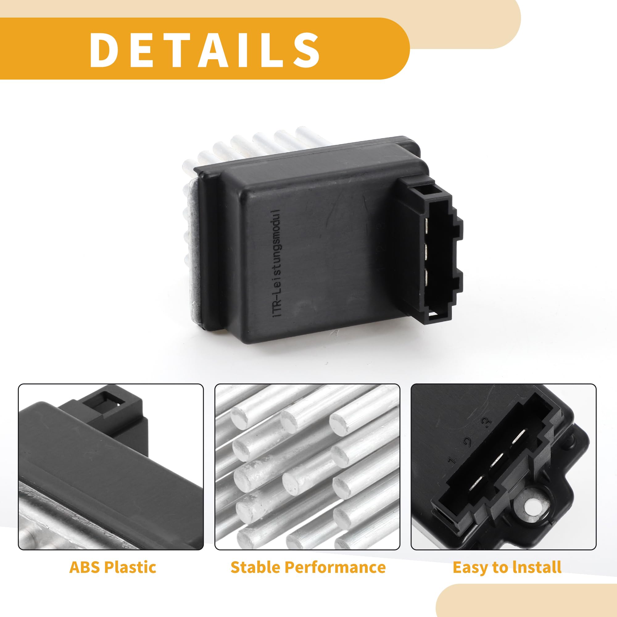 Resistencia Del Soplador Hvac Para Audi Tt 2000-2006 1Pc | Material Metal Abs, Color Plateado Y Negro, Numero De Oe 1J0907521, Funcion Control De Velocidad Del Ventilador