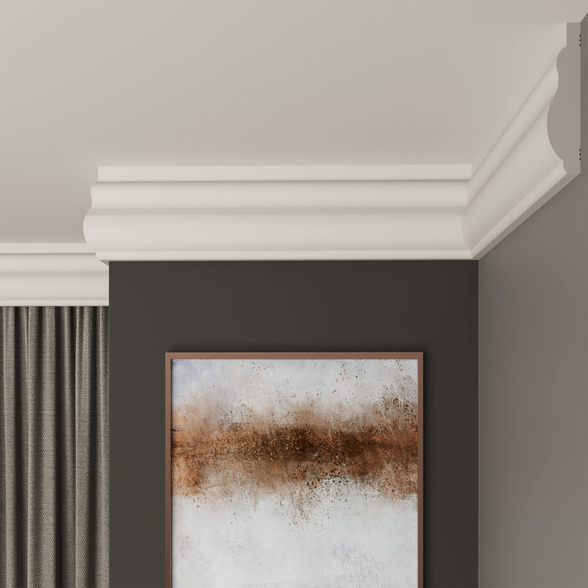 FAST DECOR Decorative Coving for Ceilings, Premium Extruded Polystyrene Cornice Coving, Lightweight Ceiling Moulding Trim, Flexible and Durable Ceiling Cornice Trim (CS21, 16M (8 Length))