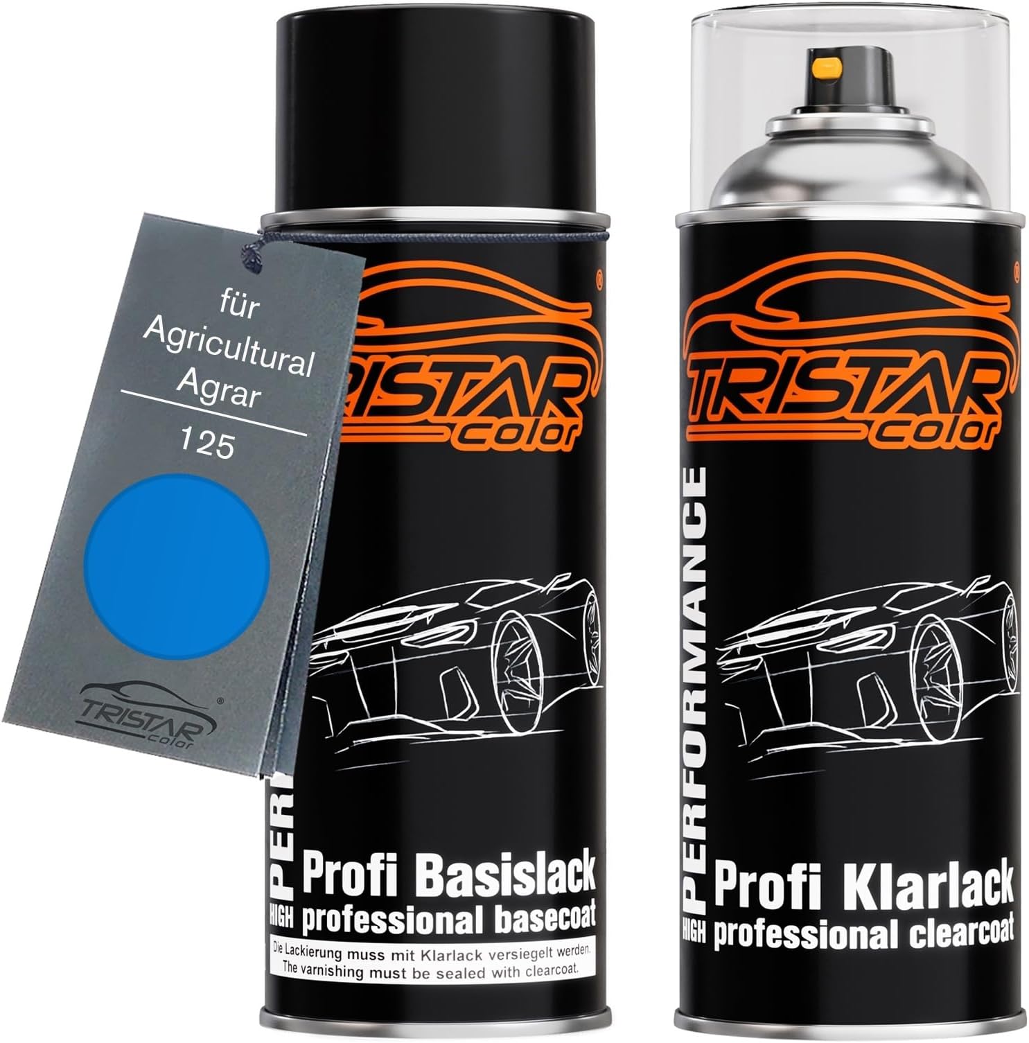 TRISTARcolor Car paint Spray can set for Agricultural/Agrar 125 Valencia Blue Base coat clear coat spray can 400ml