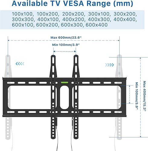 Miniatura 3 de Joy Seeker - Soporte de pared fijo ultra delgado para TV, perfil bajo de 0.6 pulgadas, para la mayoría de televisores de pantalla plana LEDLCDplasma