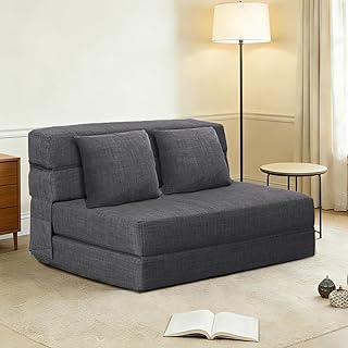 ANONER Foldable Sofa Bed with Pillows