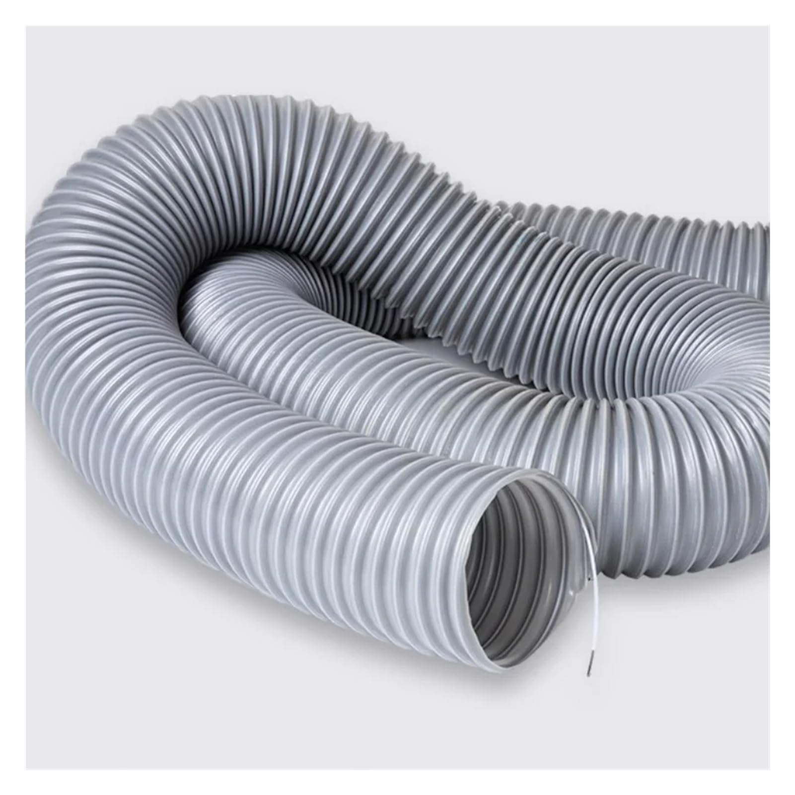 Tubo corrugato in filo di acciaio grigio PVC, tubo flessibile for macchina for incisione con aspirazione statica, ventilazione, diametro interno 30-100 mm(3 Meter,Inner Diameter 70mm)