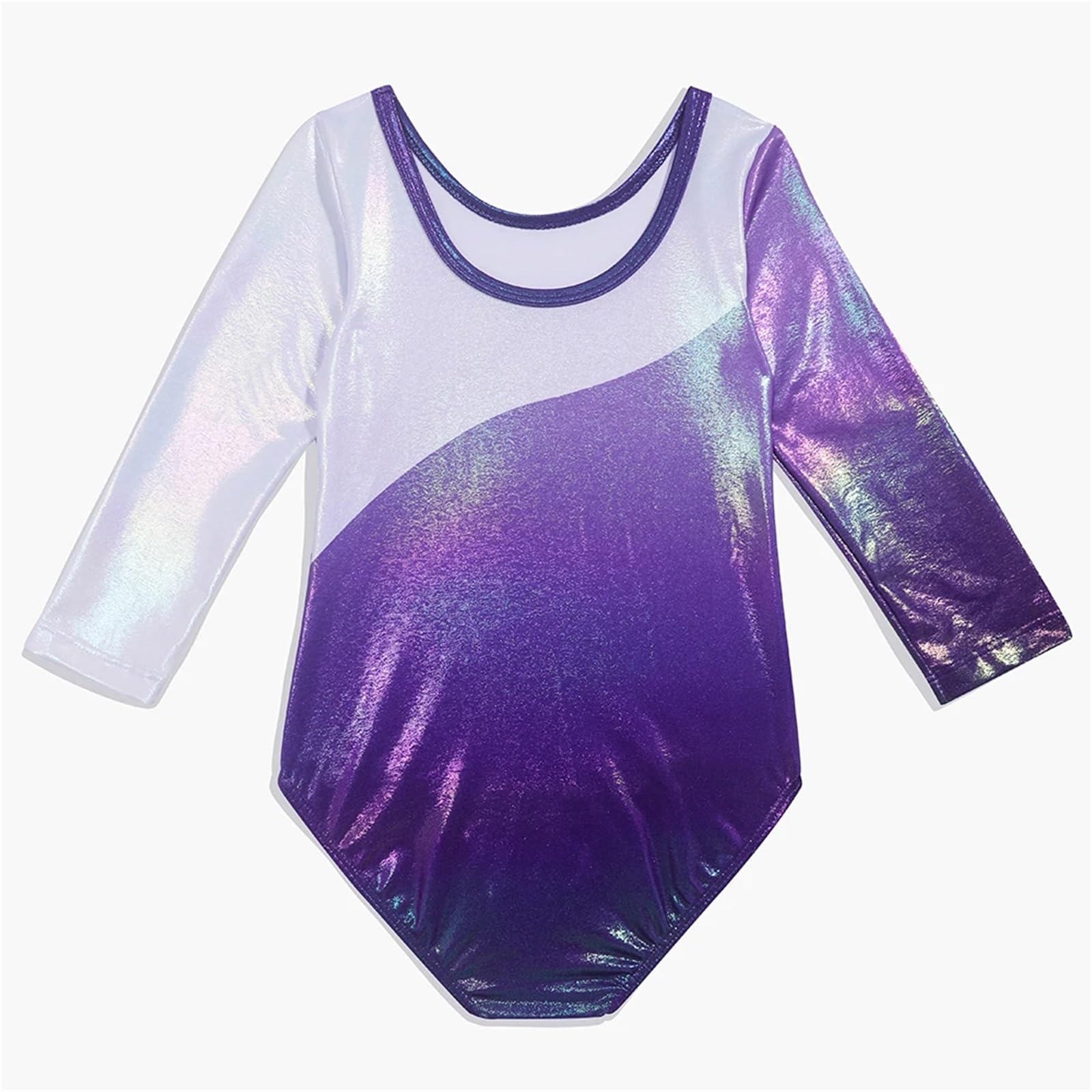 Maillot Gimnasia Ritmica Leotardo de Gimnasia for niñas, Trajes de Baile de una Pieza, Biketards, Ropa de práctica Brillante, Leotardo de Danza de Ballet con Pantalones Cortos(10)