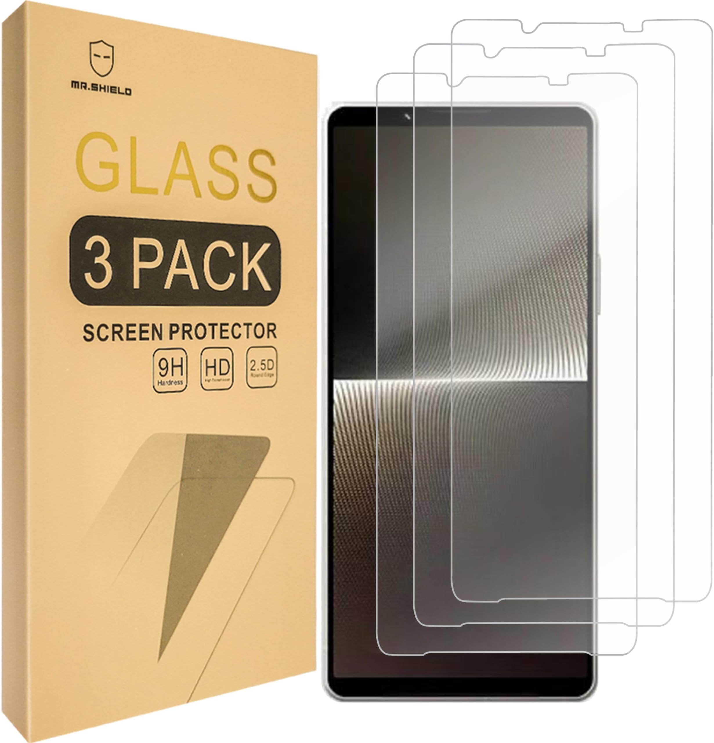 Mr.Shield Screen Protector compatible with Sony Xperia 1 VI (2024) [Tempered Glass] [3-PACK] [Japan Glass with 9H Hardness]