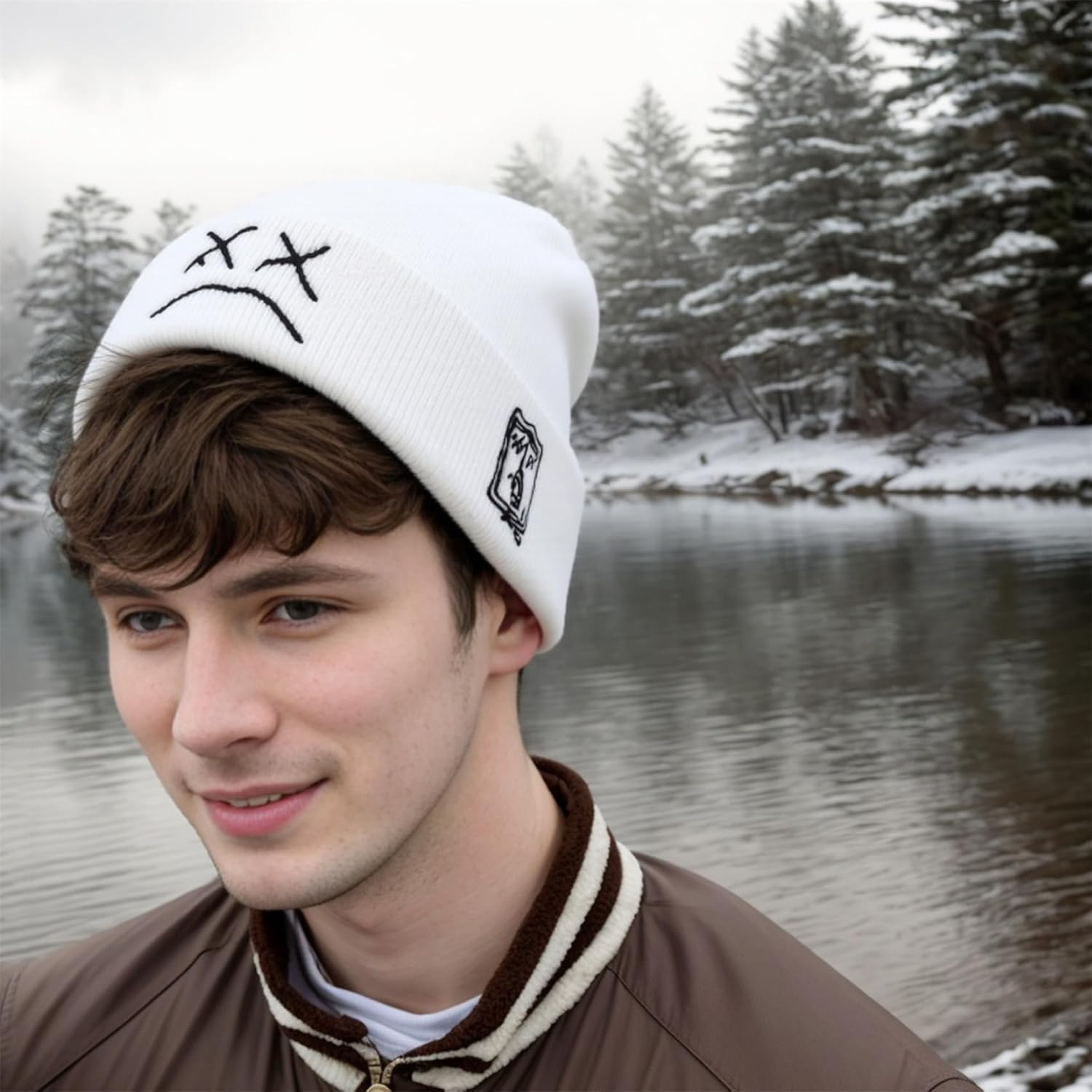 Fashion Beanie for Men Beanies Women,Warm Winter Hats for Men Embroidery Unisex Knit Hat Skull Cap - Image 6