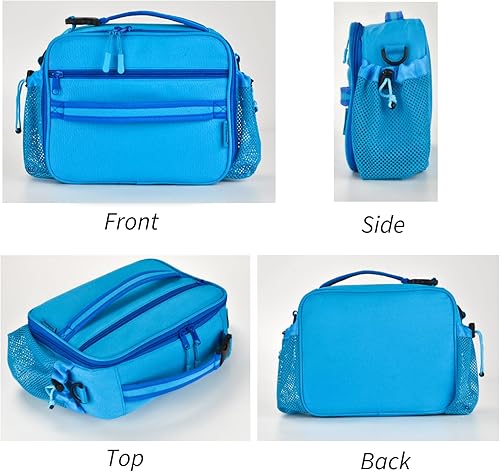 Miniatura 6 de Lonchera infantil para niñas, lonchera para niños, lonchera aislada para niños, bolsa de almuerzo para niños con soporte doble para botellas, bolsa