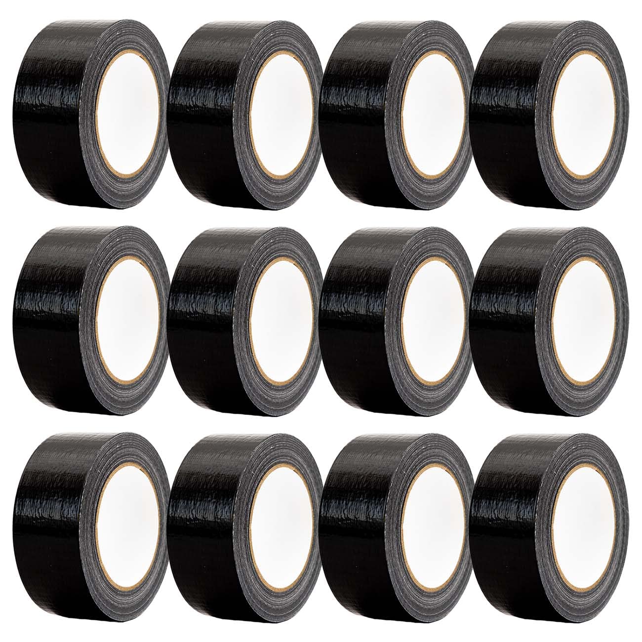 12 rollos de cinta adhesiva adhesiva adhesiva de 50 mm x 50 m, cinta adhesiva ultra fuerte, cinta adhesiva de tela, sellado multiusos, agujeros de parche, cajas de embalaje y reparaciones