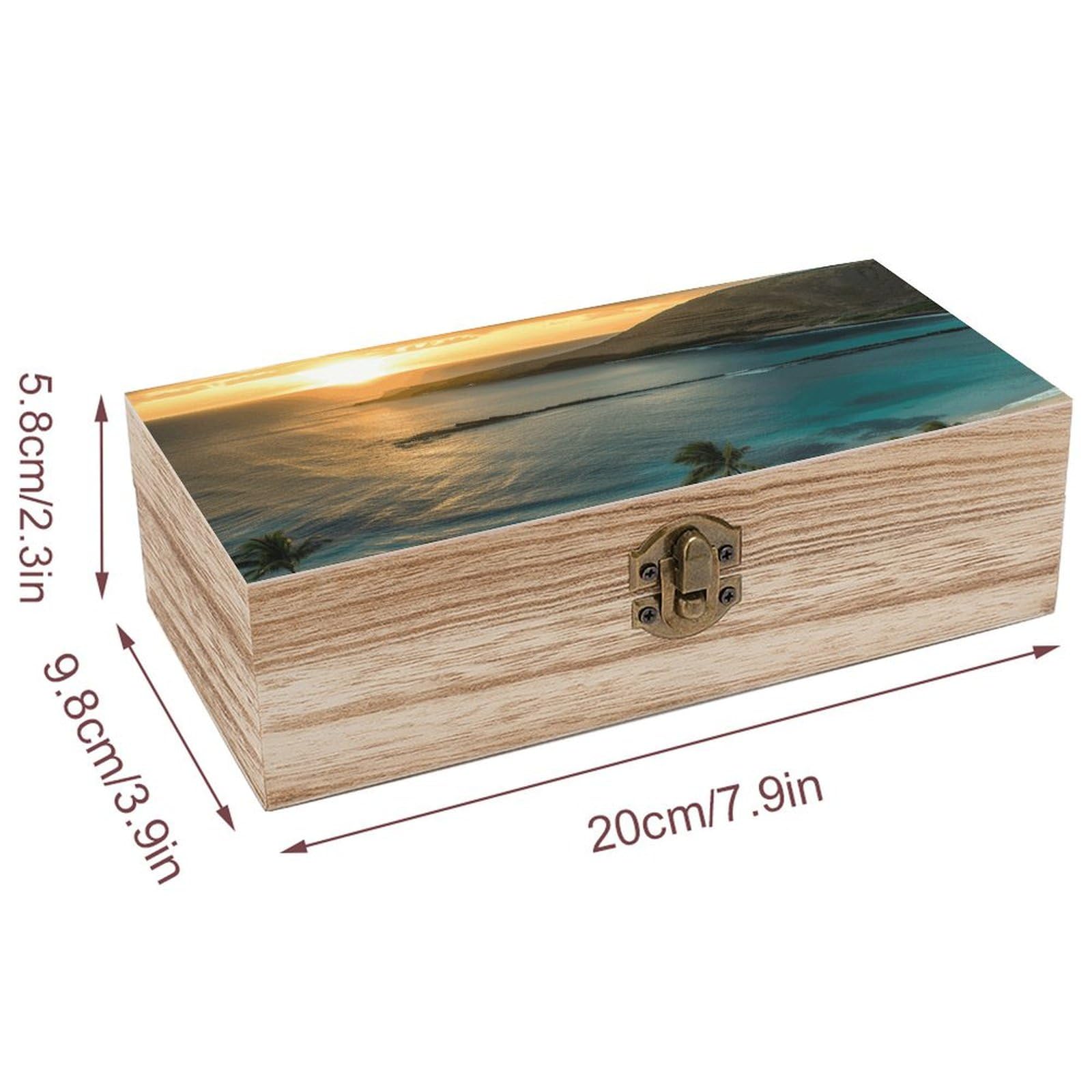 Amazon.com: Rrtsmsgh Sunrise Over Oahu Hawaii Wooden Storage Box