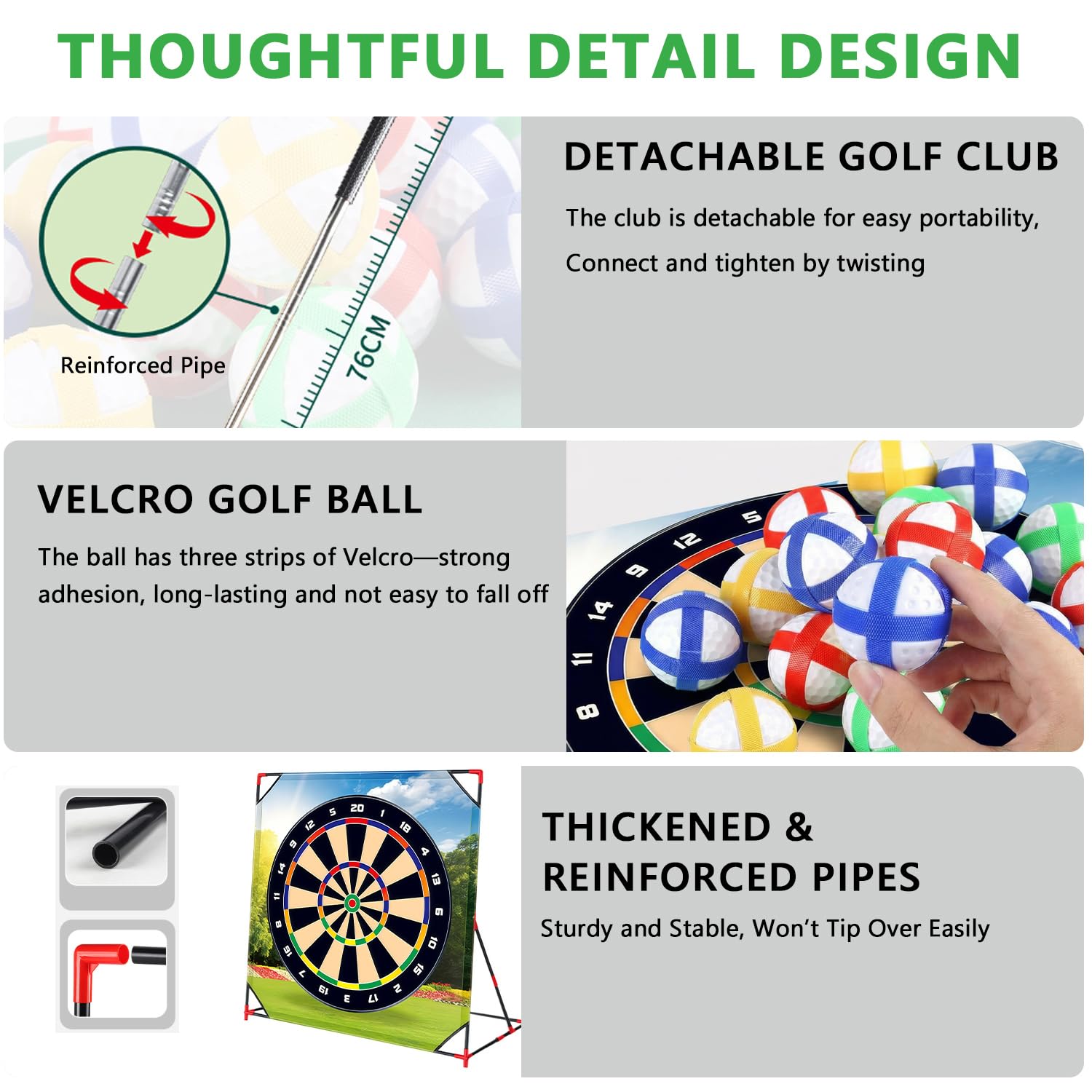 Juego de minigolf, juguetes de golf para niños y adultos, mini maletín de golf, juego de chipping, juego de entrenamiento de golf con 2 palos de golf y 24 pelotas, juego de golf para casa, interior y
