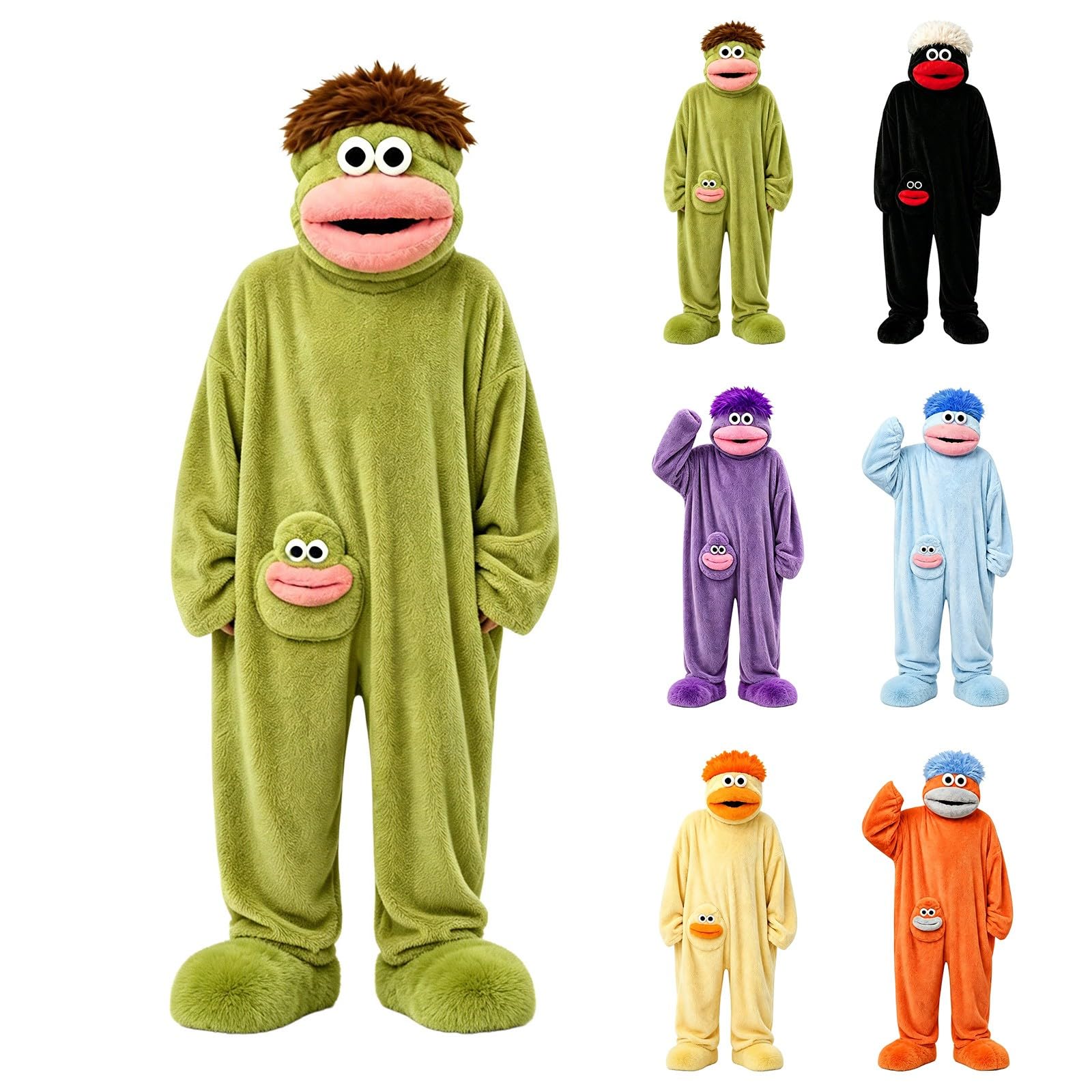 Monster Onesie 🅚🅘🅓🅢 Hooded Jumpsuit Halloween Costumes