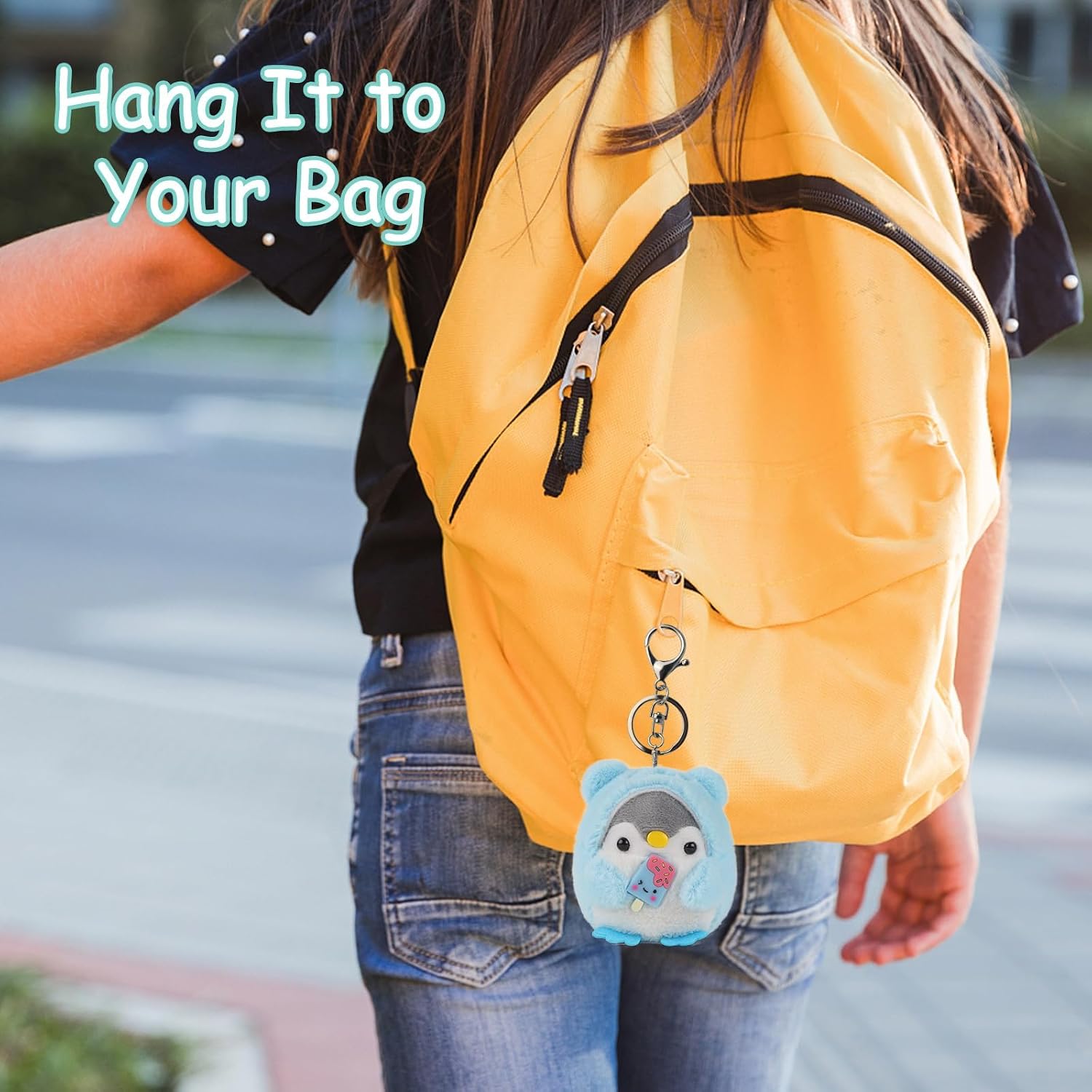 Anboor 2 Pcs Penguin Plush Keychain, Cute Stuffed Animal Keychain for Backpack, Purse, Handbag, Car Keys image 4