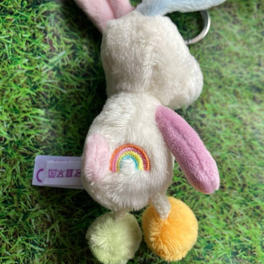 ラスト1点　ジモモ　海外限定の虹色　カラフルウサギ耳ぬいぐるみキーホルダー2 ジモモ zimomo海外限定虹色 labubuカラフルウサギ耳ぬいぐるみ ジモモ