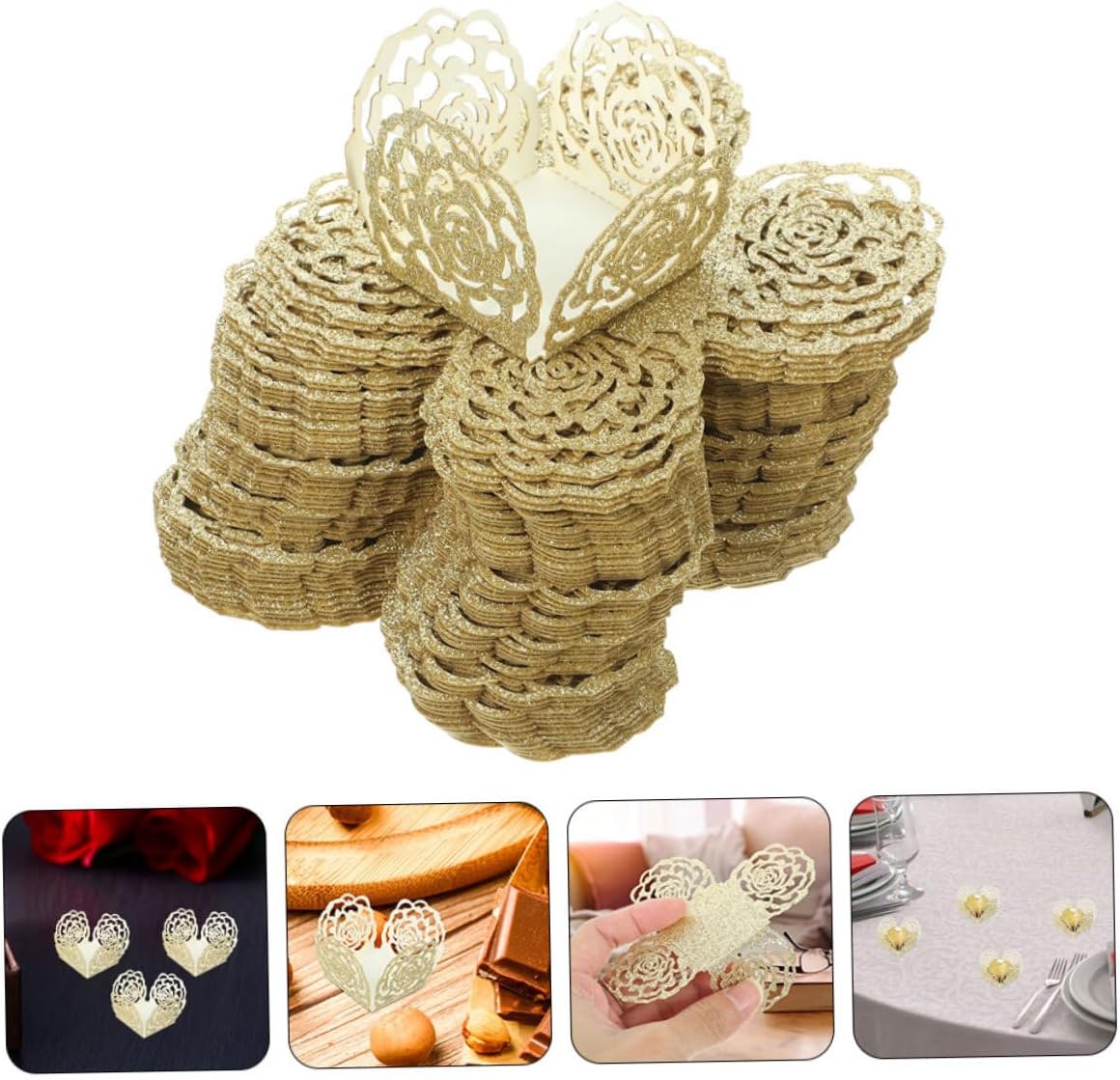 100Pcs Chocolate Paper Liners Hollow Truffle Wrappers Candy Cups for Desserts for Parties Weddings and Corporate Events Chic Gift Packaging