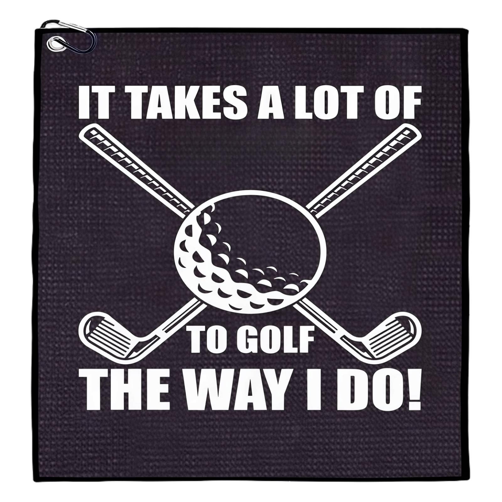 QIANSSE Personalised Golf Towel with Clip, Funny Golf Bifts for Men Dad Husband Personalised Golf Balls Design Novelty Gift for Golfers