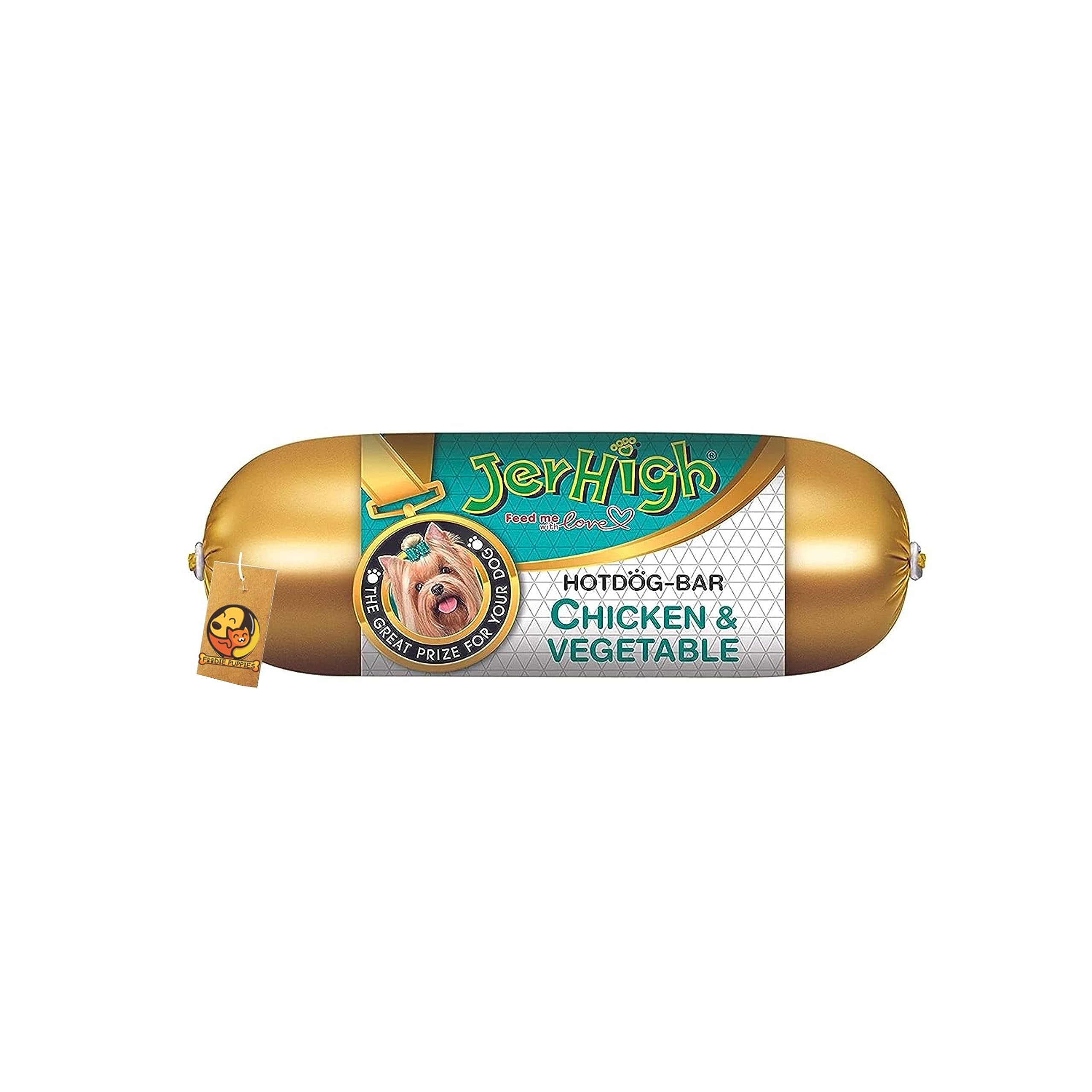 Jerhigh Hotdog Bar - Chicken & Vegetable, 150gm (Pack of 24) | Dog Treat Human Grade High Protein, Fully Digestible Healthy Snack & Training Treat with Free Key Ring Sold by Foodie Puppies (B0BLNNFNTT) Amazon Price History, Amazon Price Tracker