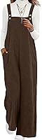 Lepunuo Women's Corduroy Jumpsuit: Adjustable Sleeveless Wide Leg Romper Overalls with Pockets for Casual Summer Wear