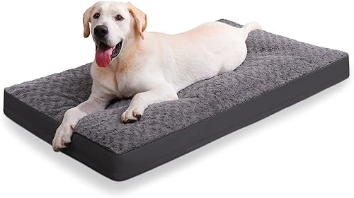 Cama para Jaula de Perro Impermeable Camas para Perros Jumbo para Mascotas Extra Grandes Terciopelo Rosa Suave Esponjosa Lavable con Funda Removible