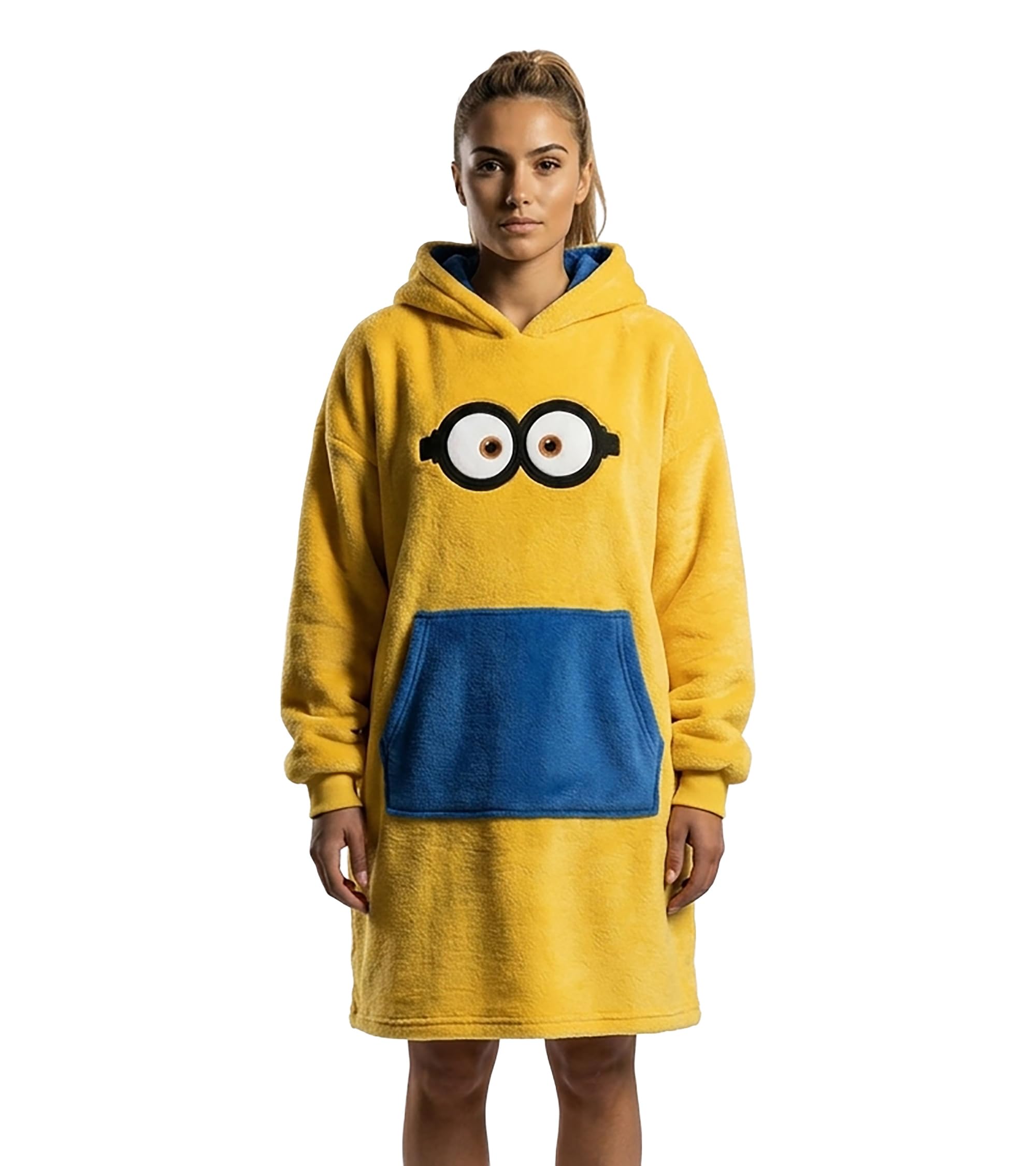 Jersey Plaid Unisex GRU Sudadera Oversize de Felpa - Amarillo