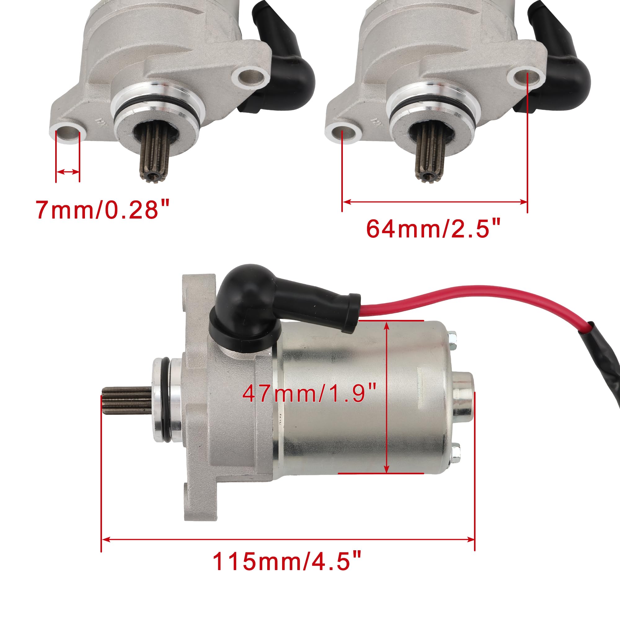 WOOSTAR 9 Dents Démarreur Électrique Remplacement pour DS70 DS90 X Mini ATV 4 Roues Quad OEM V31200-DGF-020 V31200-DGF-020LL