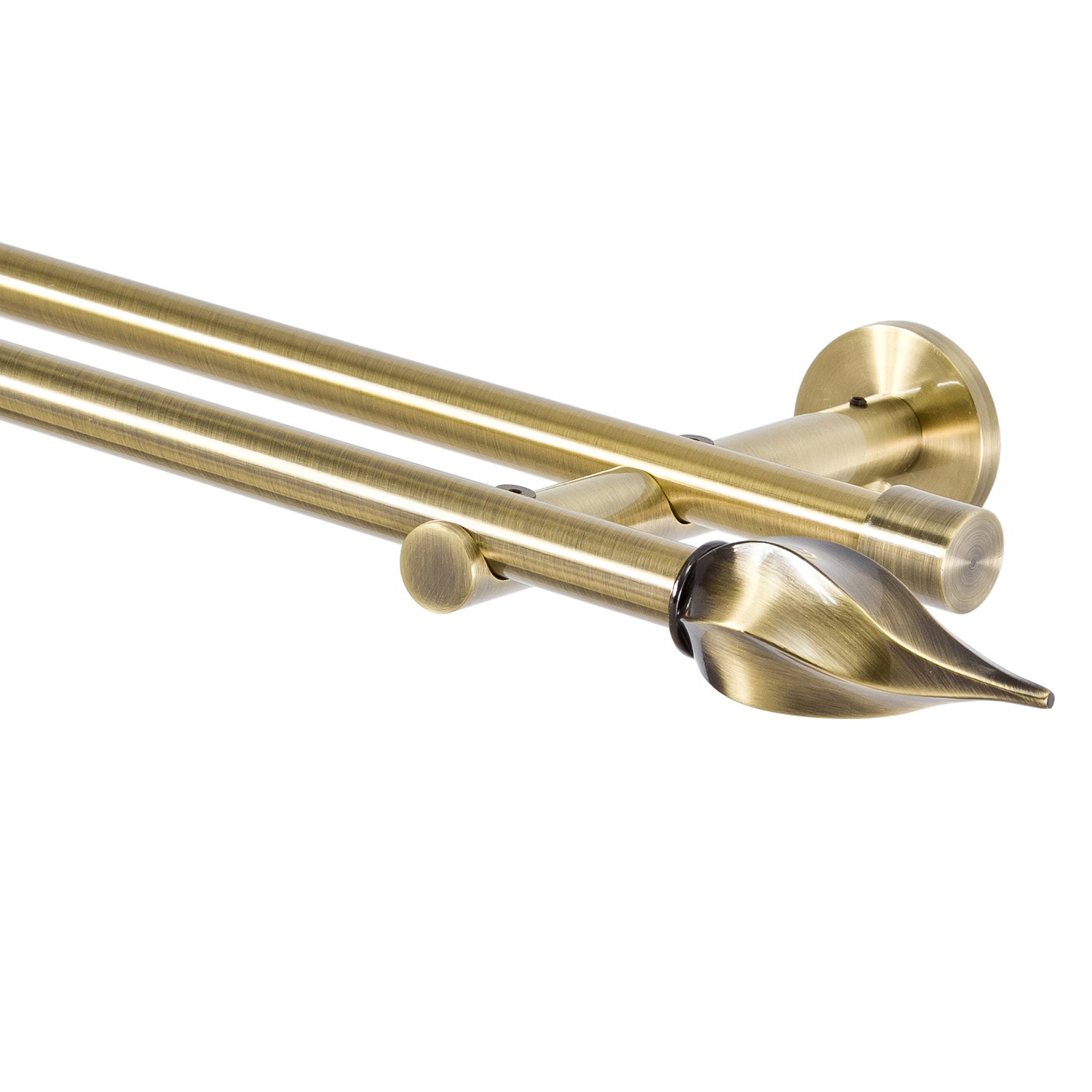 MDEKOR Tringle à rideaux 2 voies or vieilli Métal, 140 cm