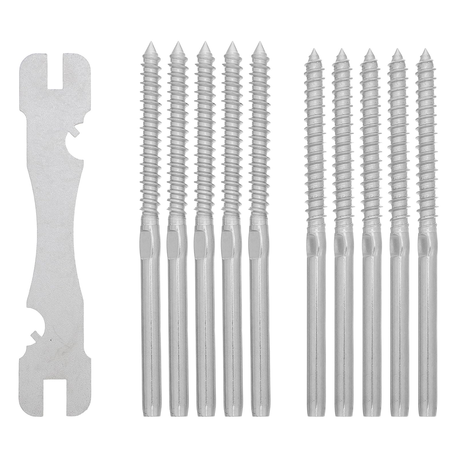 Vis à bois pour garde-corps à câbles Holibanna avec kit de tension et clé pour terrasse