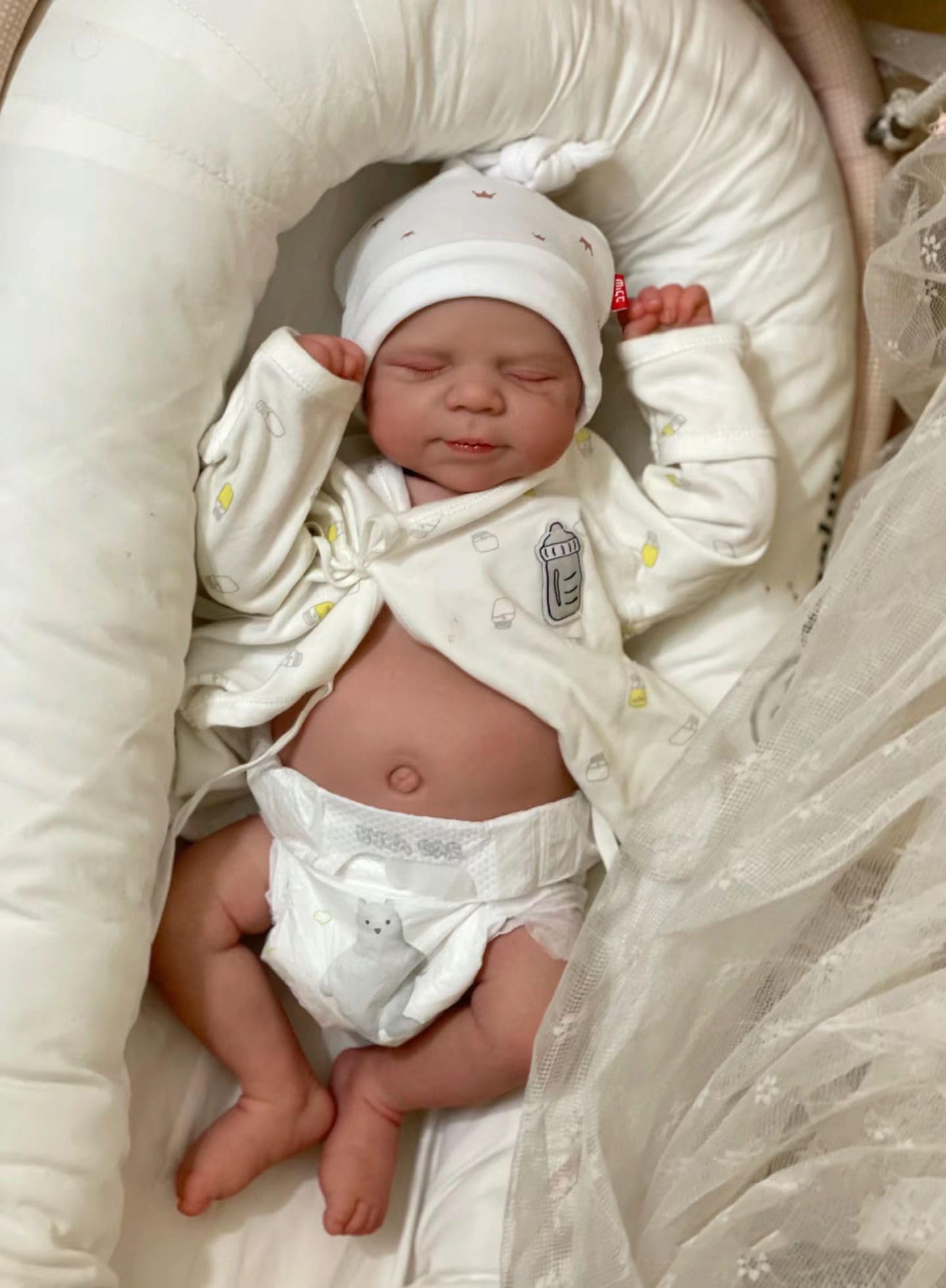 lalki Reborn dla chłopców 19 cali, ręcznie robione, realistyczne lalki Reborn, miękki korpus z tkaniny, wygląda i czuje się dokładnie jak prawdziwe dziecko, dziecko z zamkniętymi oczami